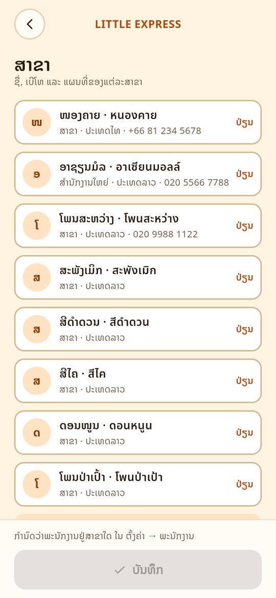 ຂໍ້ມູນສາຂາ